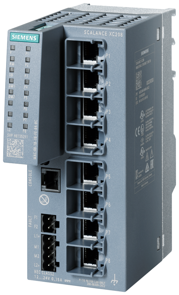 Switch SCALANCE XC208 managed, Layer 2, 8x RJ45