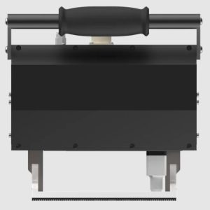 Vista superior de la marcadora neumática Telesis PINSTAMP TMP4750 mostrando su diseño robusto y ergonómico para uso manual o integrado