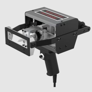 Vista frontal de la marcadora Telesis PINSTAMP TMP4500E eléctrica y portátil para grabado por micropercusión en metales y plásticos